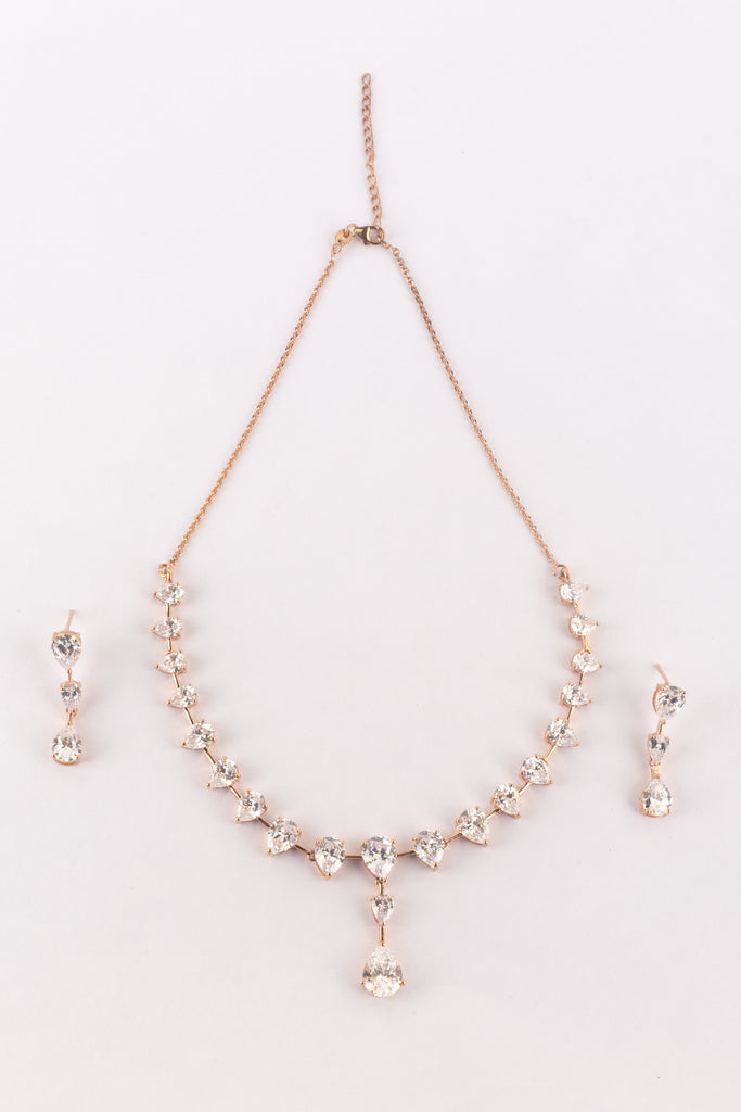 Elegant Teardrop Gemstone Necklace Set