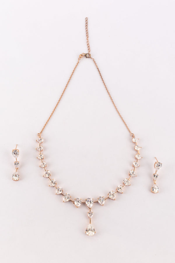 Elegant Teardrop Gemstone Necklace Set