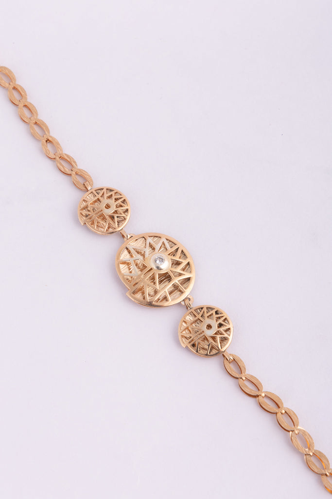 Gold Diamond Geometric Bracelet