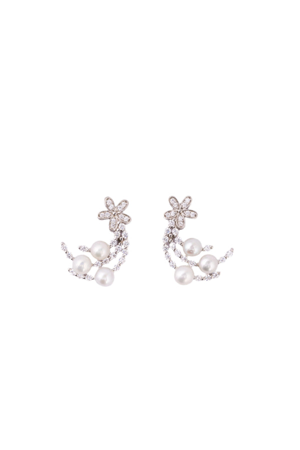 Floral Pearl Drop Earrings