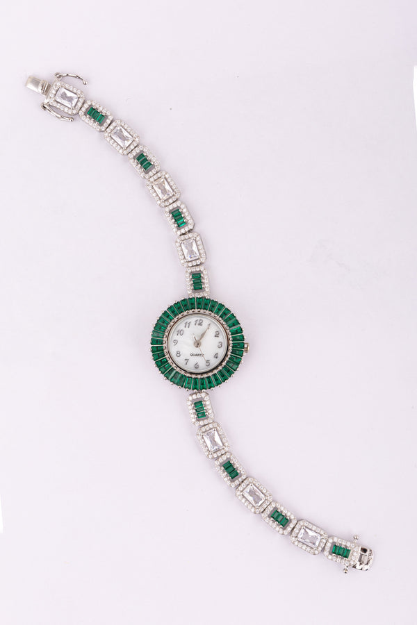 Women's Emerald Diamond Quartz Watch