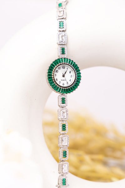Women's Emerald Diamond Quartz Watch - Flâneur Global® | FG | 925 Fine Silver Jewelry & Accessories 