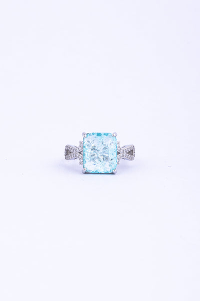 Diamond Square-Cut Blue Gemstone Ring - Flâneur Global® | FG | 925 Fine Silver Jewelry & Accessories 
