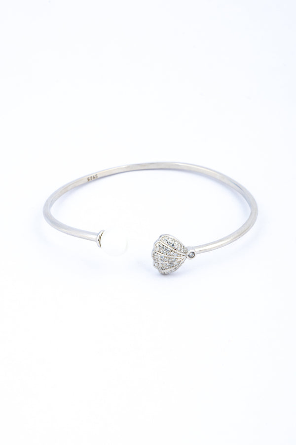 Pearl and Gemstone Sterling Silver Bangle