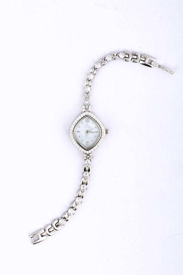 Women's Silver Cushion-Shaped Bracelet Watch