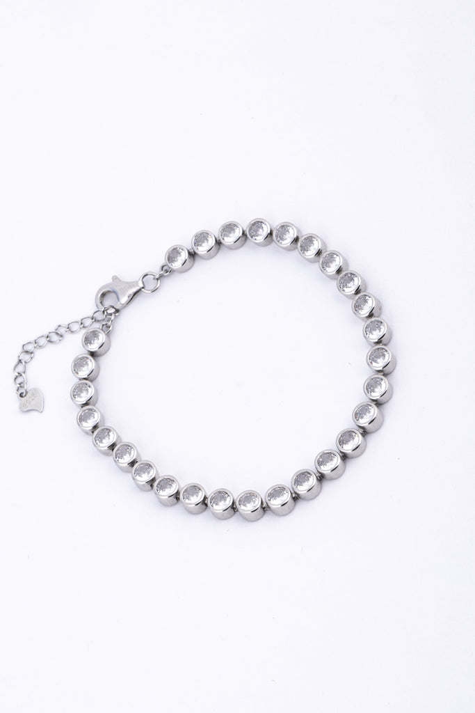 Silver Bezel Tennis Bracelet