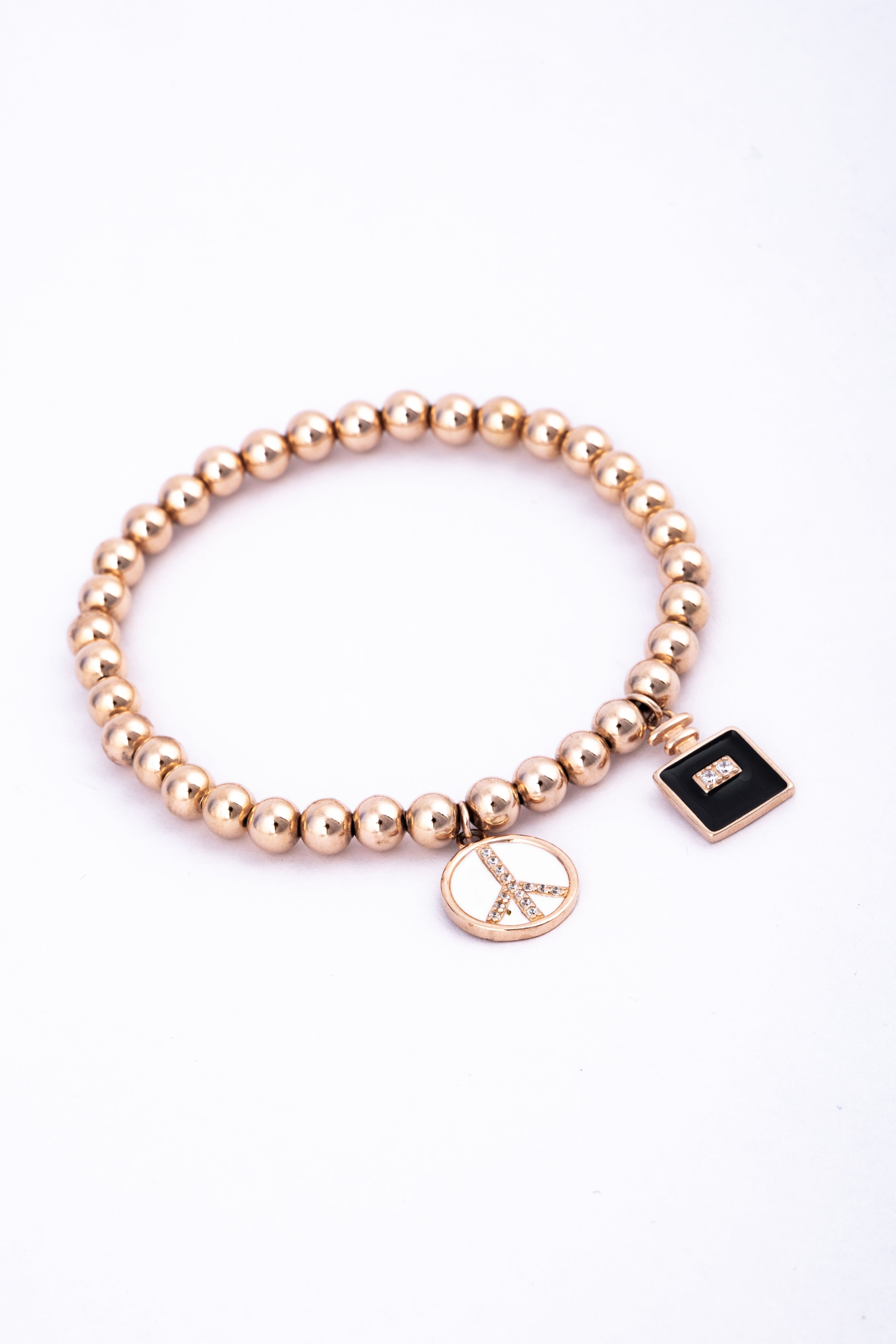 Gold Peace Charm Bracelet - Flâneur Global® | FG | 925 Fine Silver Jewelry & Accessories 