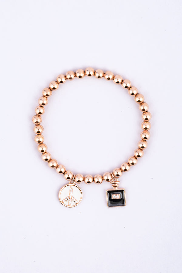 Gold Peace Charm Bracelet