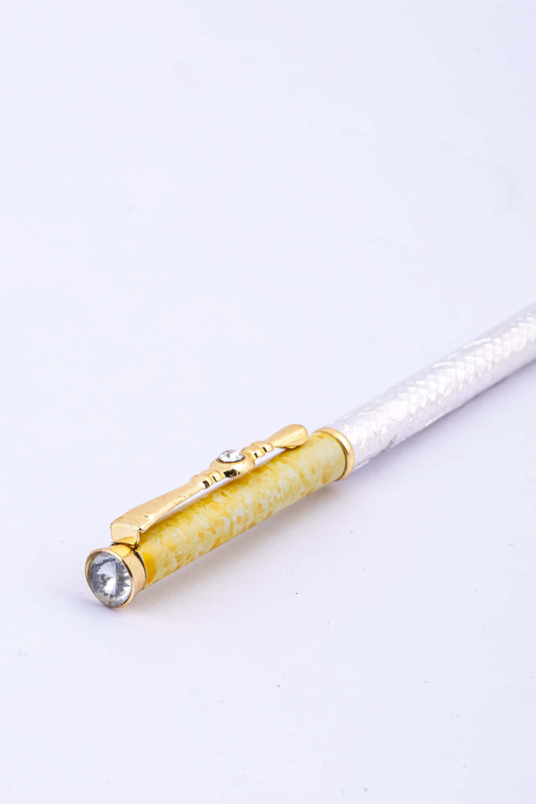 Luxura Elite White and Gold Textured Ballpoint Pen