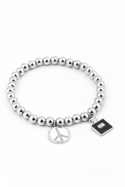 Silver Peace Charm Bracelet