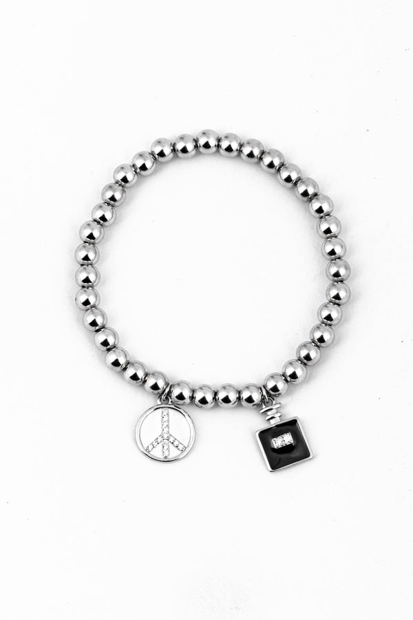 Silver Peace Charm Bracelet