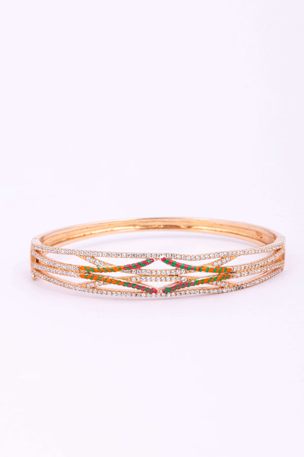 Enamel and CZ Studded 925 sterling silver Bracelet