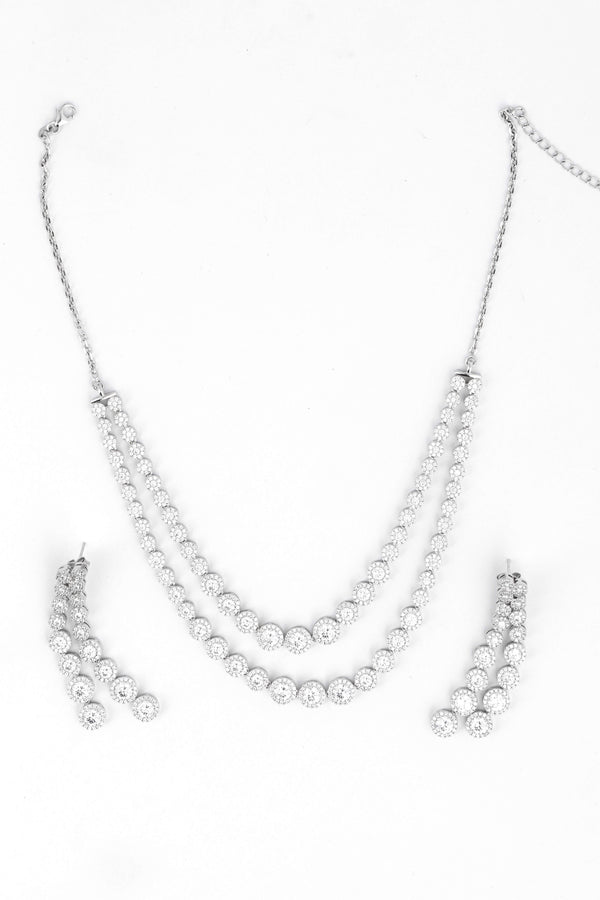 Elegant Double Row Diamond Necklace