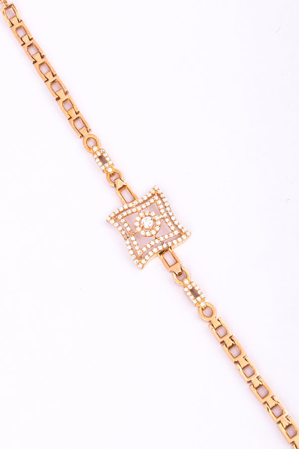 Gold Diamond Halo Bracelet