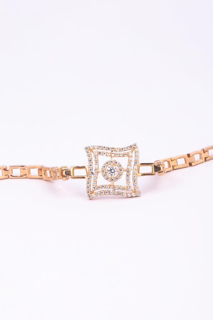 Gold Diamond Halo Bracelet