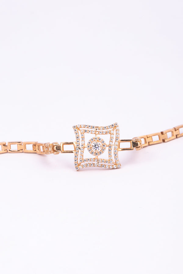 Gold Diamond Halo Bracelet