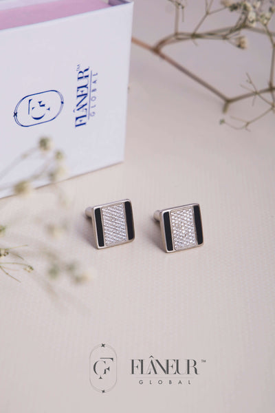 Elegant Silver Square Men's Cufflinks for him