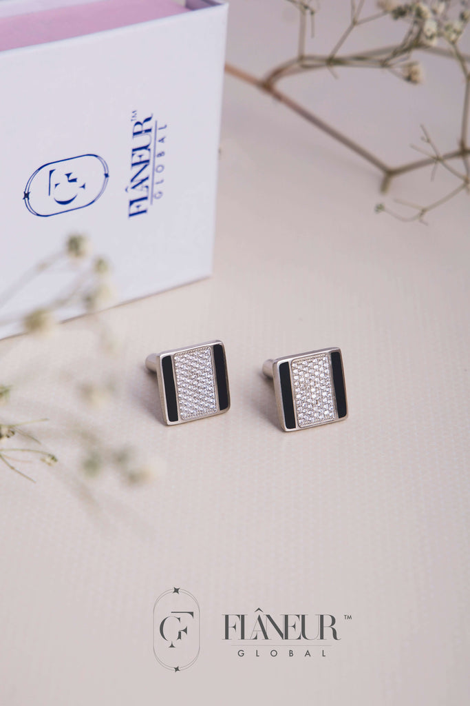Elegant Silver Square Cufflinks for him