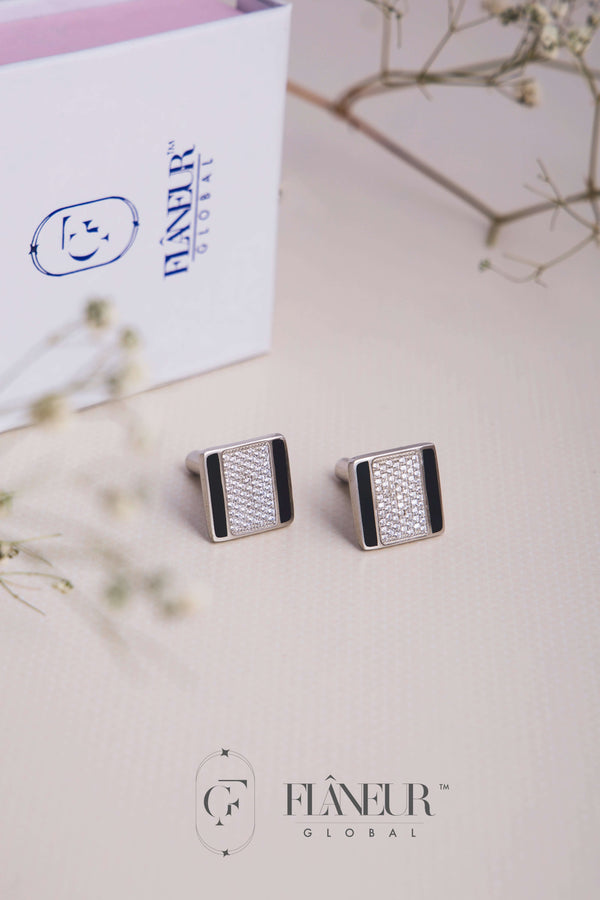 Elegant Silver Square Cufflinks for him