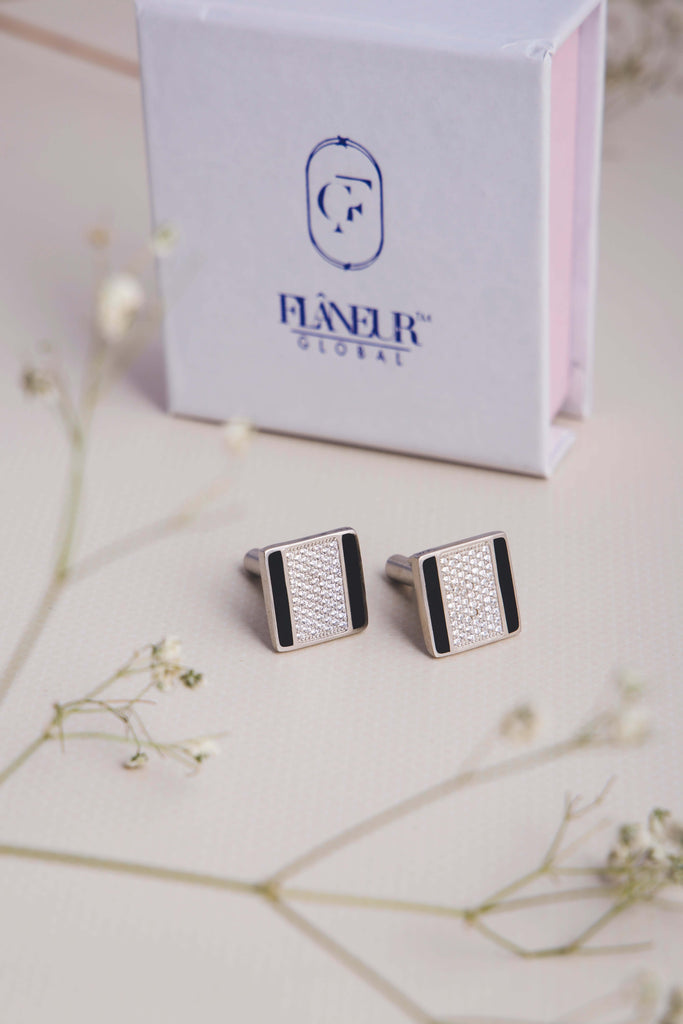 Elegant Silver Square Cufflinks for him