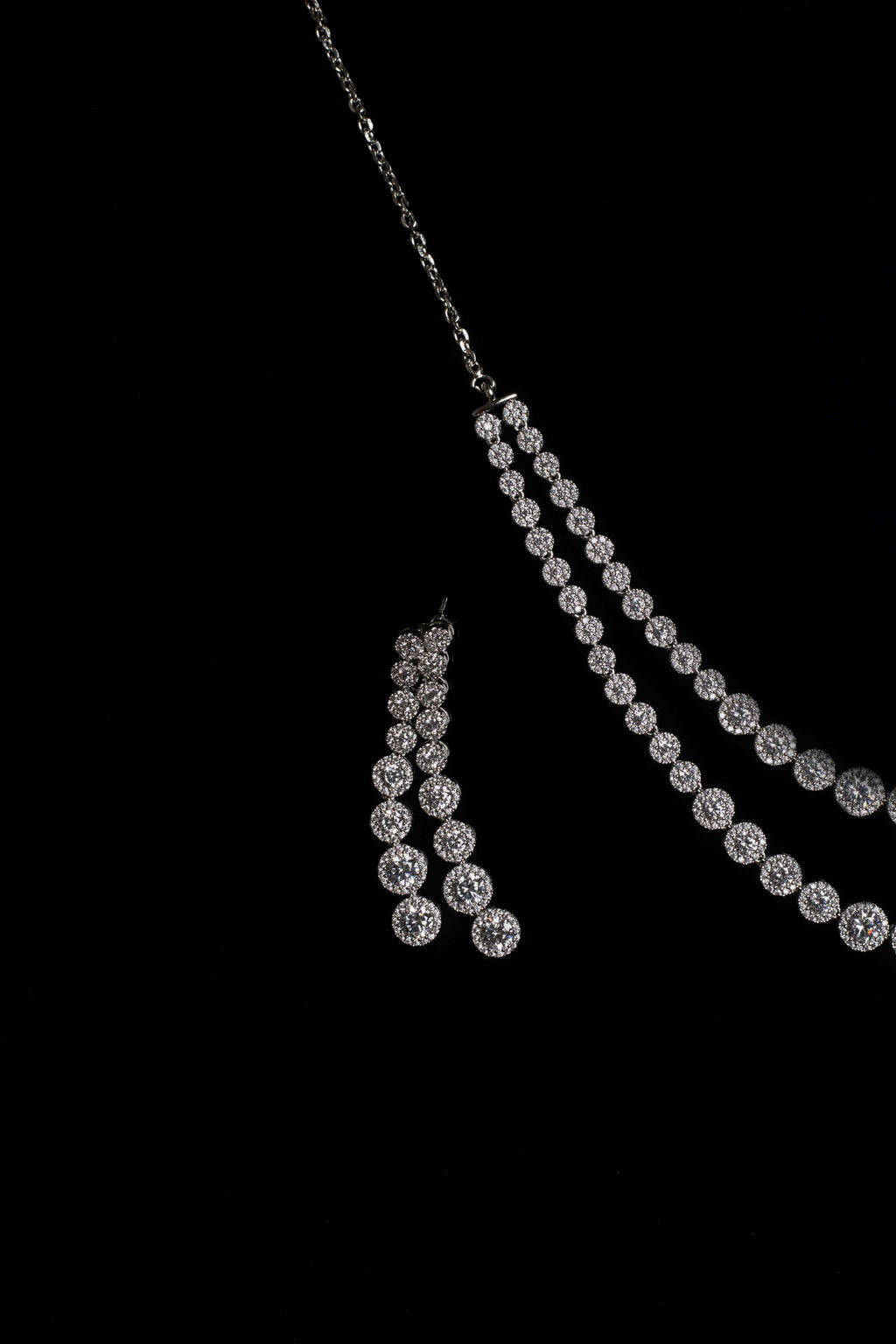 Elegant Double Row Diamond Necklace - Flâneur Global® | FG | 925 Fine Silver Jewelry & Accessories 