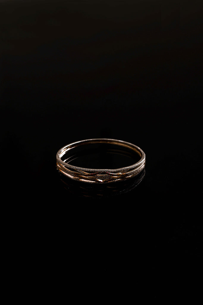 Gold and Enamel Multi-Strand Diamond Bangle