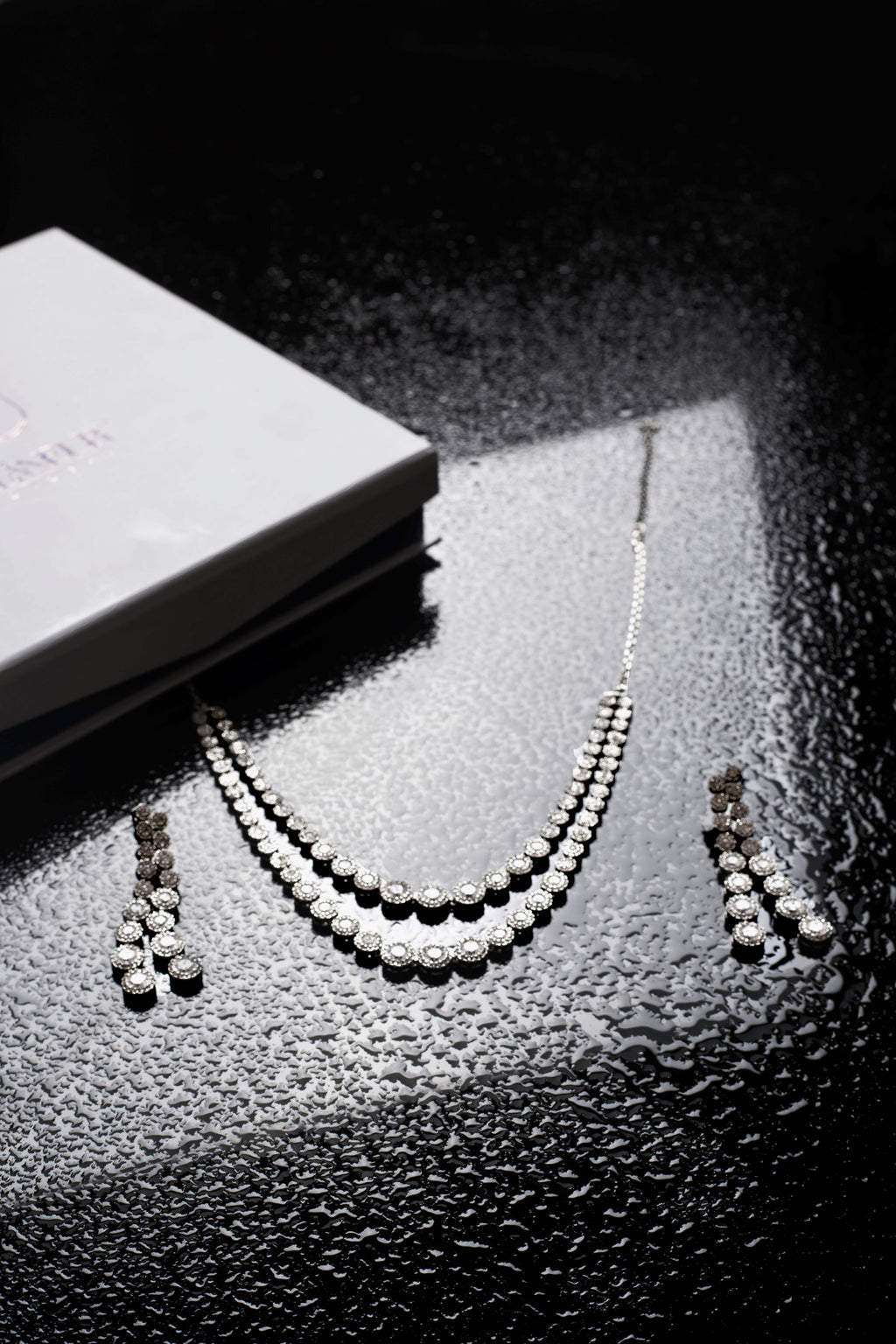 Elegant Double Row Diamond Necklace - Flâneur Global® | FG | 925 Fine Silver Jewelry & Accessories 