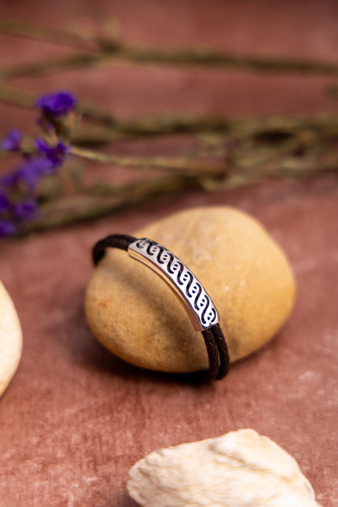 Black Leather Wave Bracelet