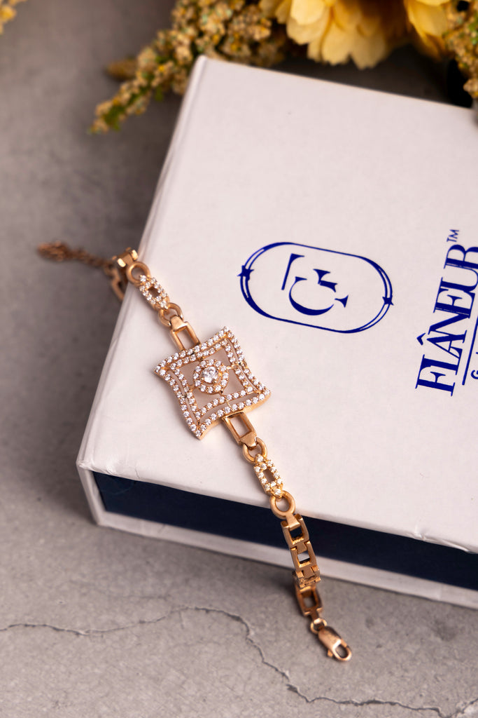 Gold Diamond Halo Bracelet