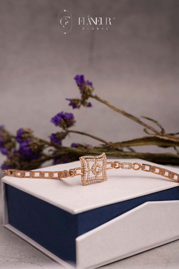 Gold Diamond Halo Bracelet