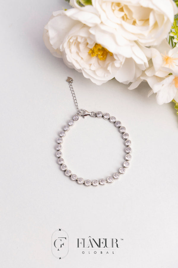 Silver Bezel Tennis Bracelet