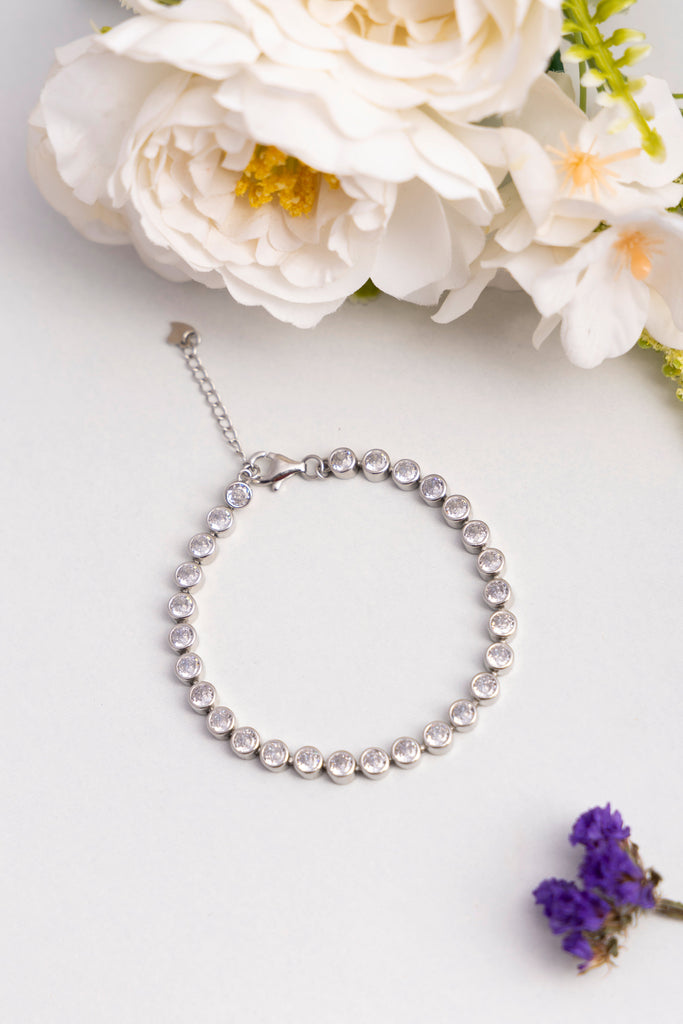 Silver Bezel Tennis Bracelet
