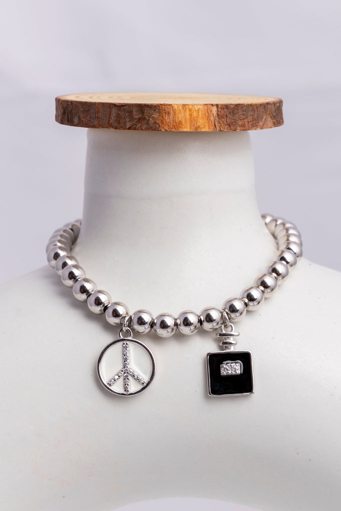 Silver Peace Charm Bracelet