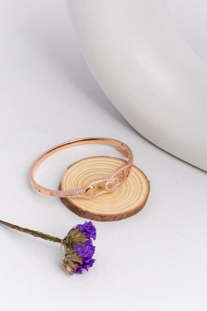Rose Gold Heart Bangle