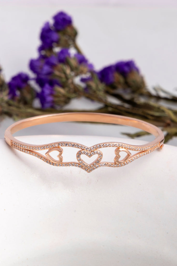 Rose Gold Heart Bangle