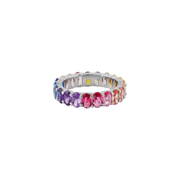 Rainbow Sapphire Oval Cut Ring for her