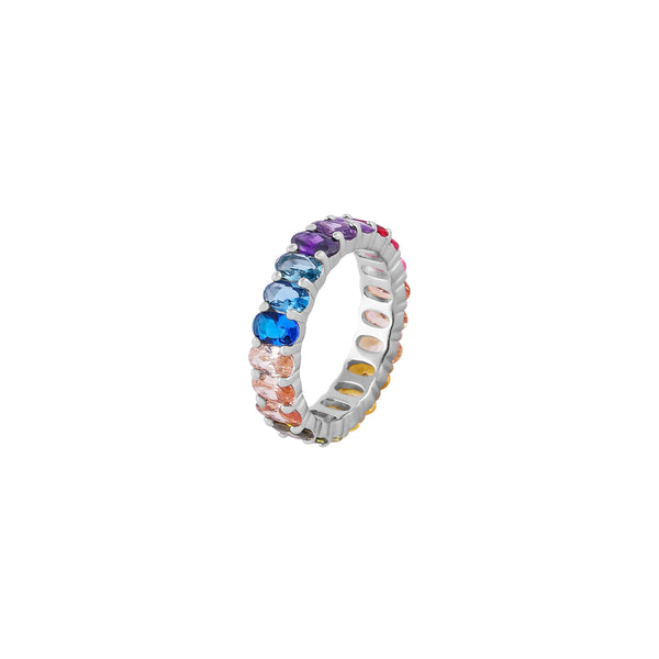 Rainbow Sapphire Oval Cut Ring for her