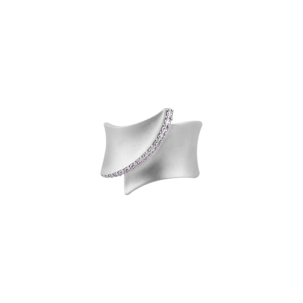 Modern Pave Accent Silver Wrap Ring for her