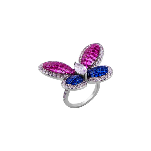 Butterfly Cocktail Invisible Setting  Ring for her