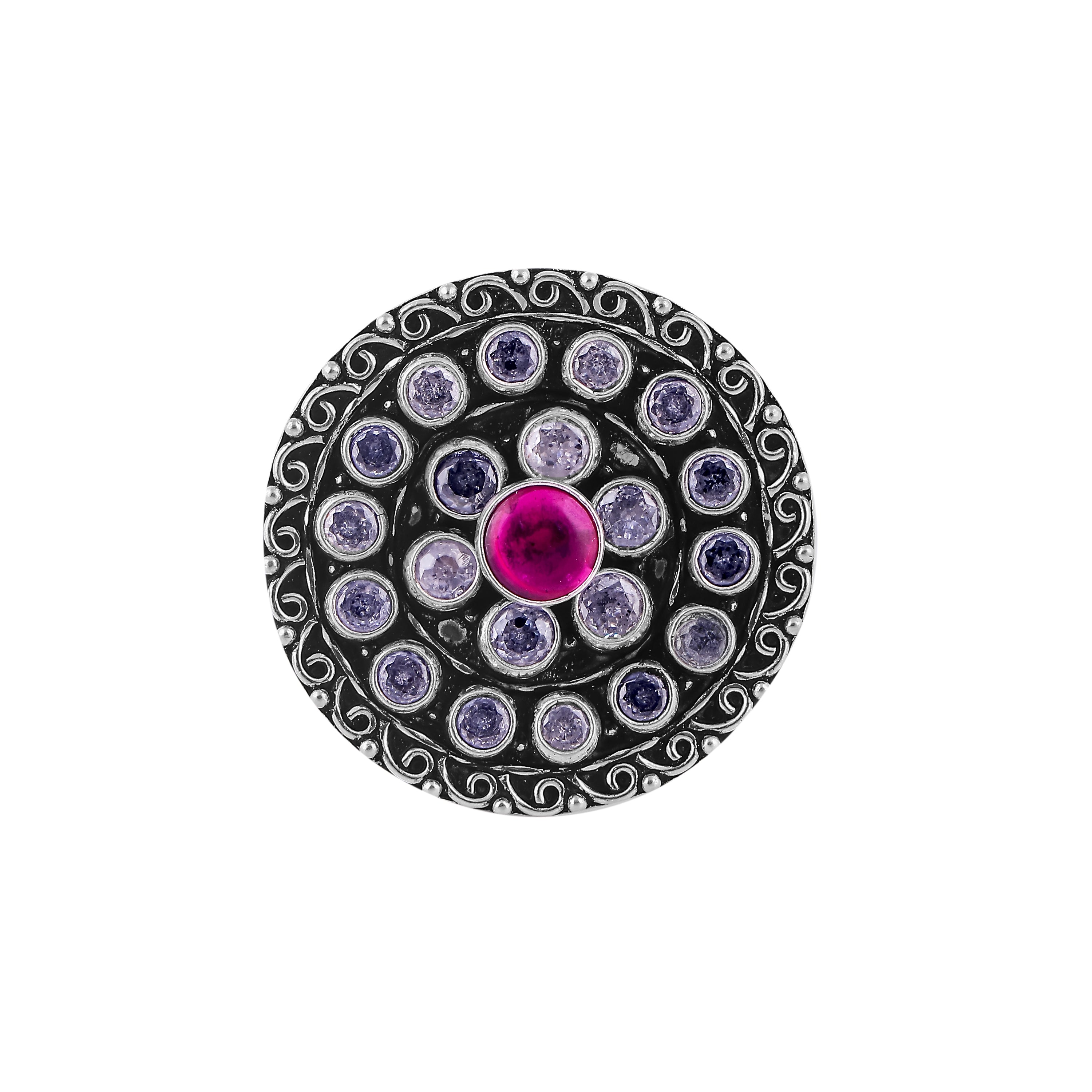 Antique Round Silver Ring for her