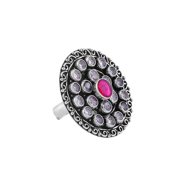 Antique Round Silver Ring for her