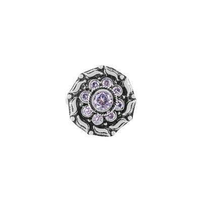 Antique Style Floral Gemstone Silver Ring for her