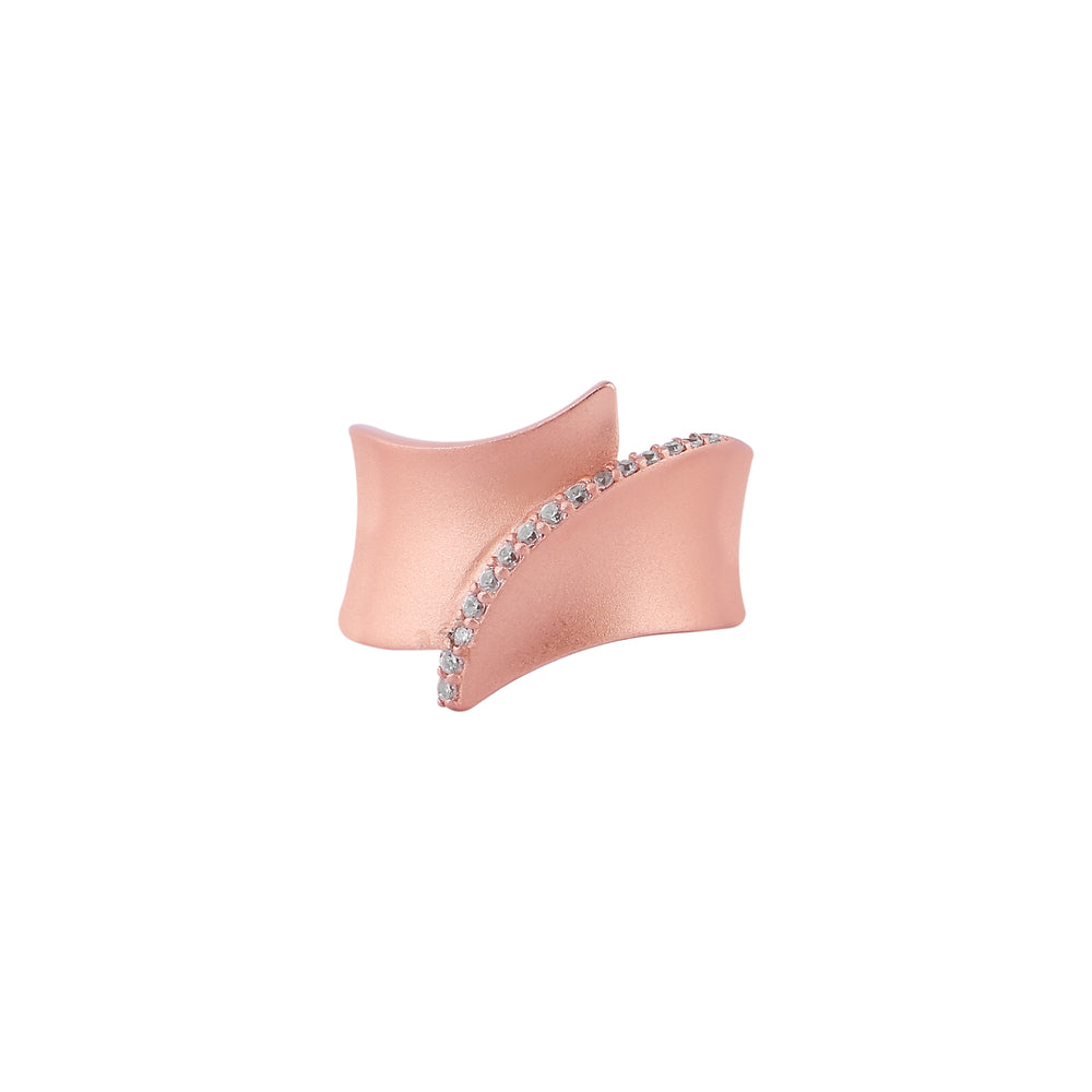 Modern Pave Accent Rose Gold Ring for her