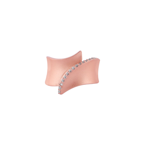 Modern Pave Accent Rose Gold Ring for her