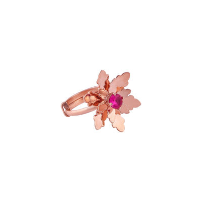 Floral Gemstone Rose Gold Ring for her