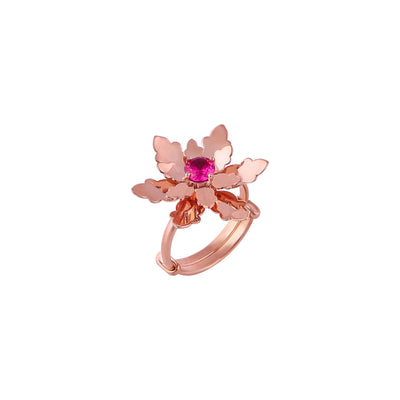 Floral Gemstone Rose Gold Ring for her