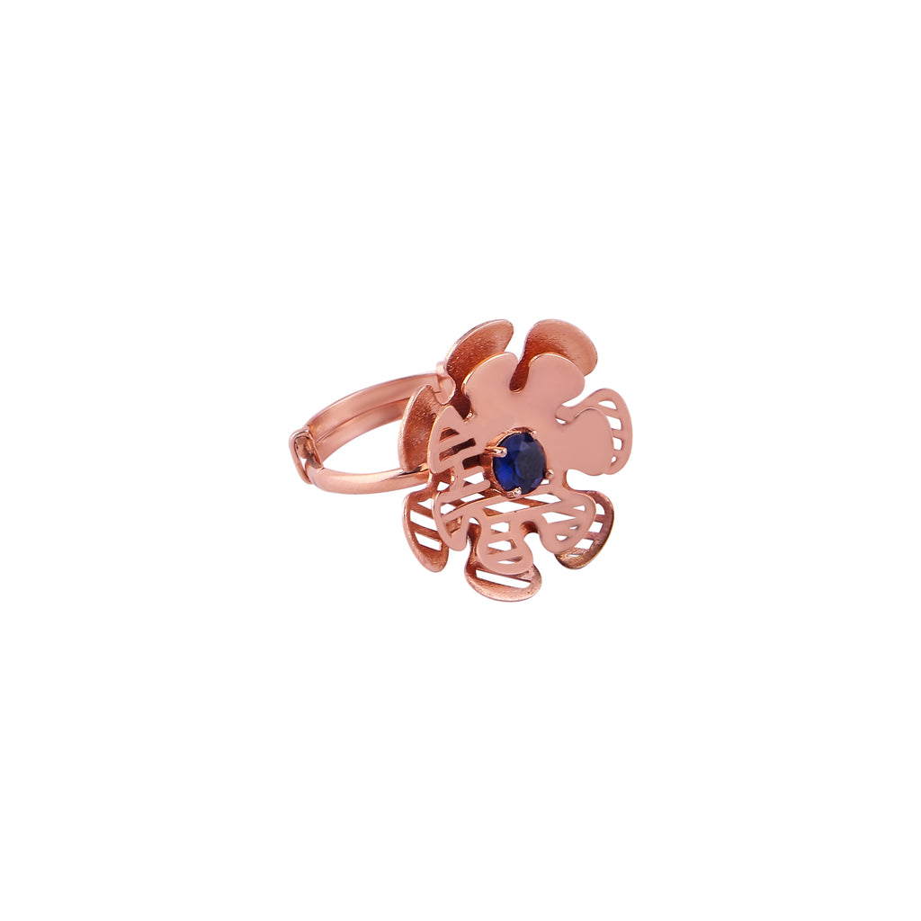 Rose Gold Sapphire Bloom Ring