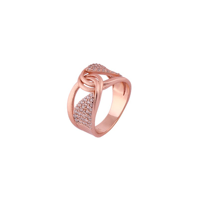 Intertwined Pave Detail Rose Gold Ring for her