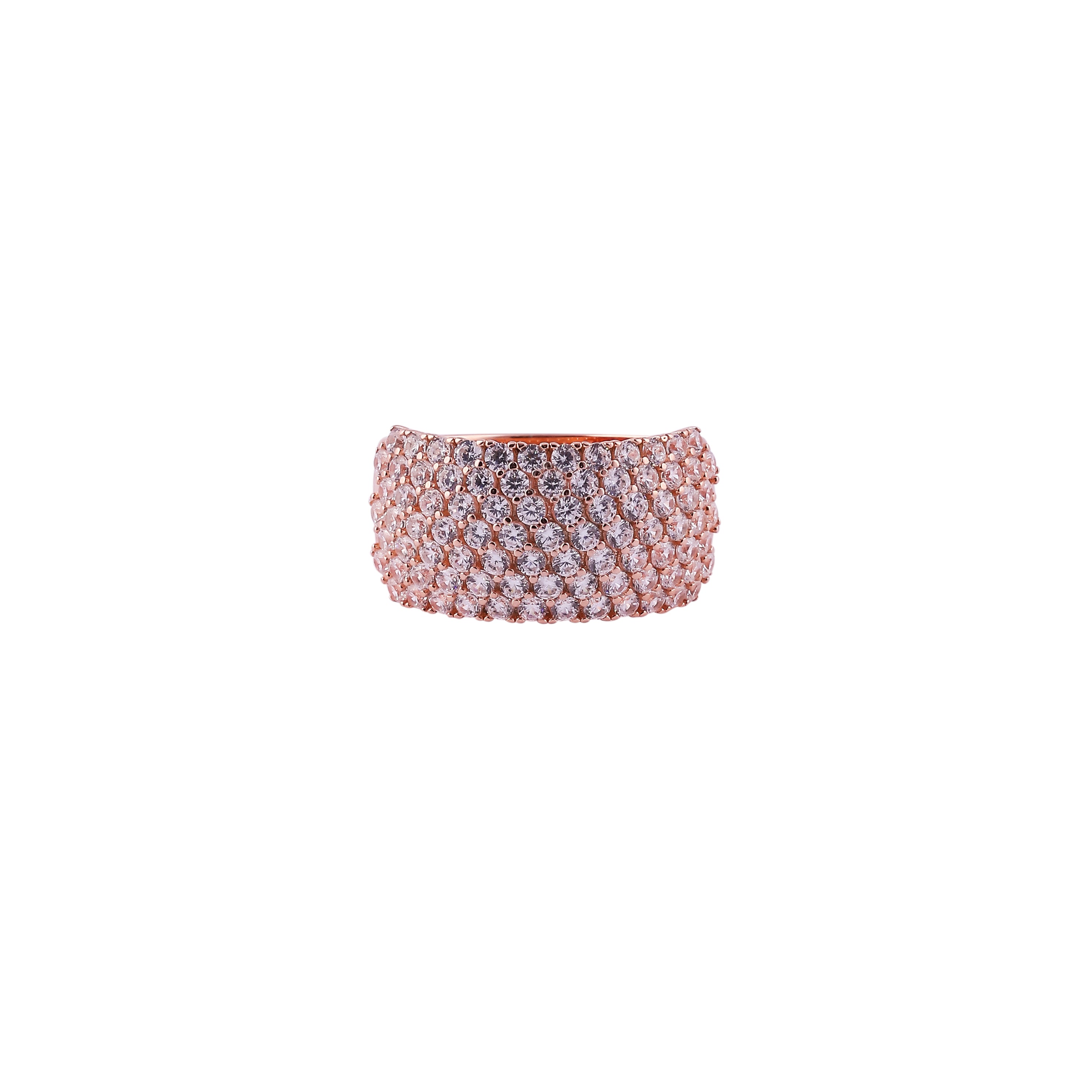 Full Pave Wide Rose Gold Band for her
