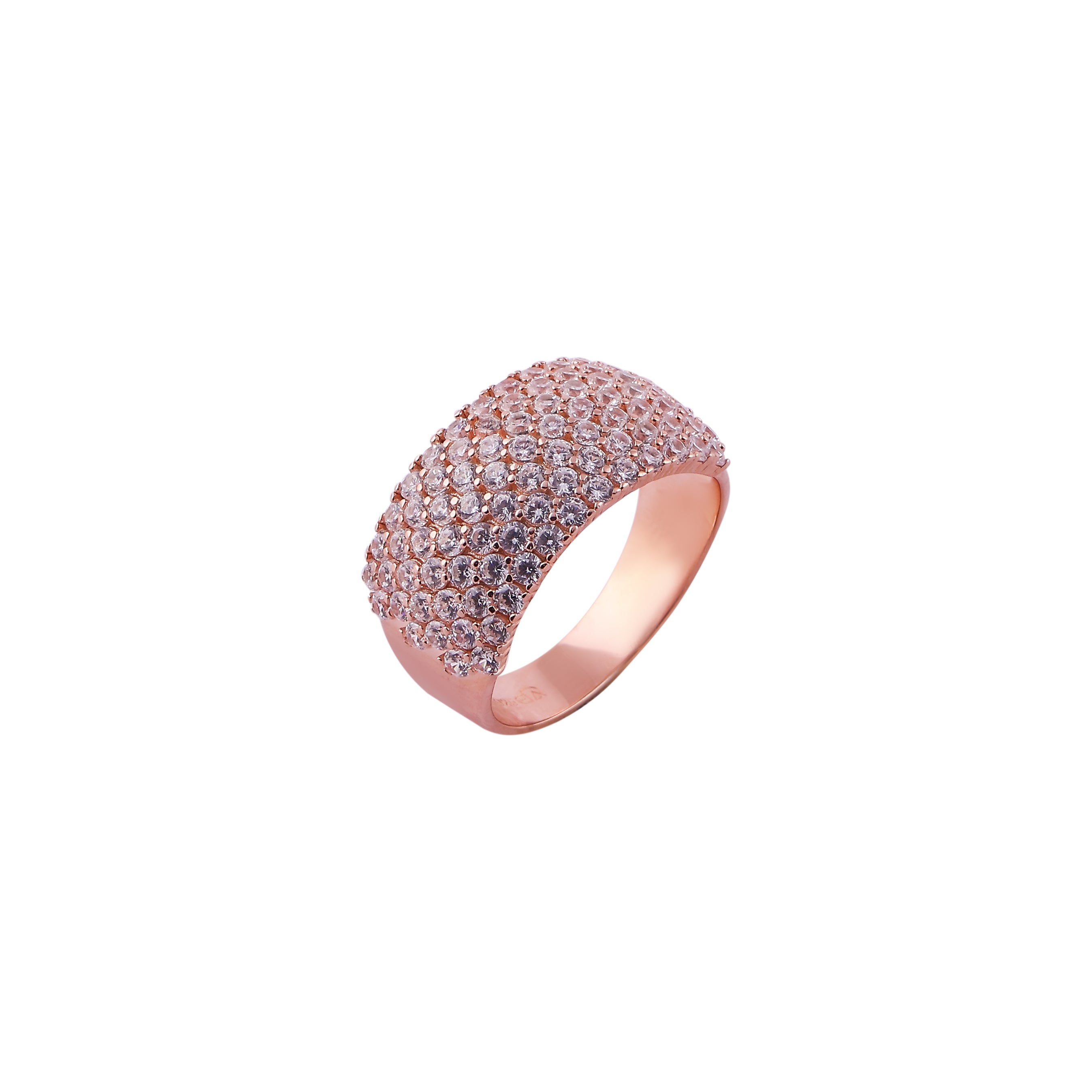 Full Pave Wide Rose Gold Band for her